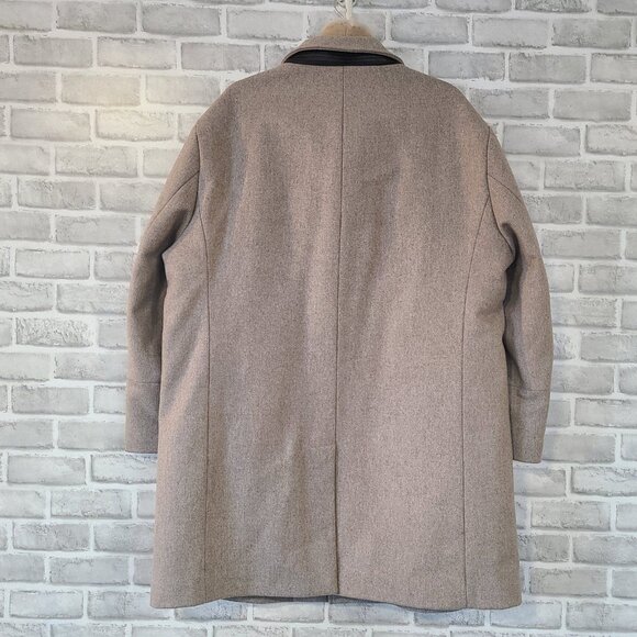 UWM Wool Cashmere Suede Leather Sherpa Mens Overcoat Italy Size 58 Quiet Luxury - Picture 2 of 12